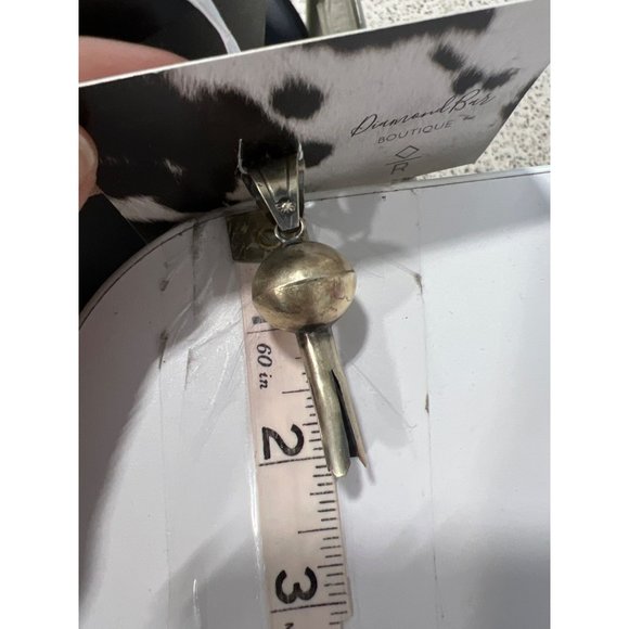 Diamond Bar Navajo Blossom Pendant Womens Sterling Southwestern Bohemian NEW - Picture 5 of 5